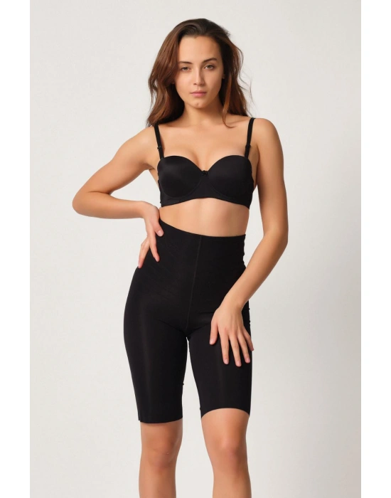 SİYAH MI Emay 2923 Yüksek Bel Karyokalı Paçalı Lazer Korse