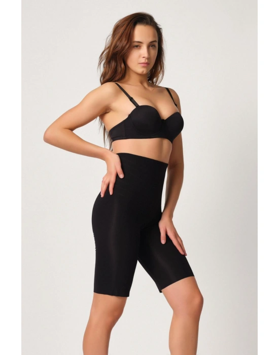 SİYAH MI Emay 2923 Yüksek Bel Karyokalı Paçalı Lazer Korse