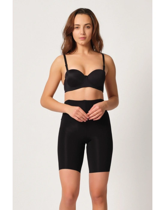 SİYAH MI Emay 2927 Bel Dekolteli Balenli Paçalı Lazer Korse