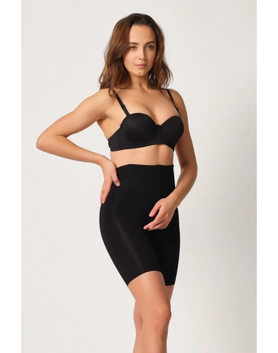 SİYAH MI Emay 2927 Bel Dekolteli Balenli Paçalı Lazer Korse