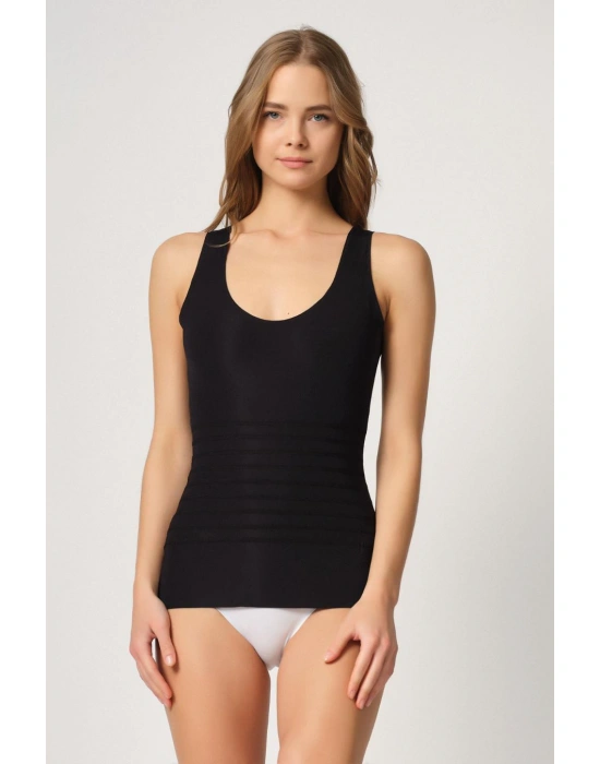 SİYAH MI Emay 2938 Sırtı Tül Karyokalı Destekli Atlet Korse