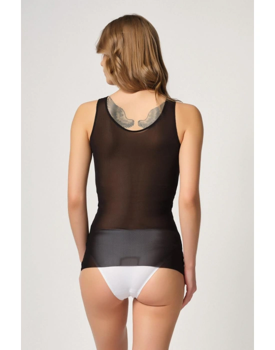 SİYAH MI Emay 2938 Sırtı Tül Karyokalı Destekli Atlet Korse