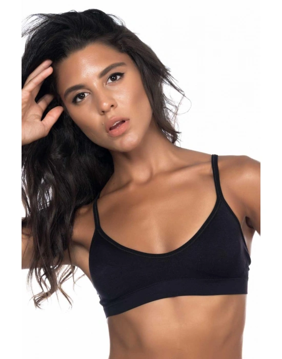 SİYAH MI Emay 4020 Pedli İnce Askılı Büstiyer