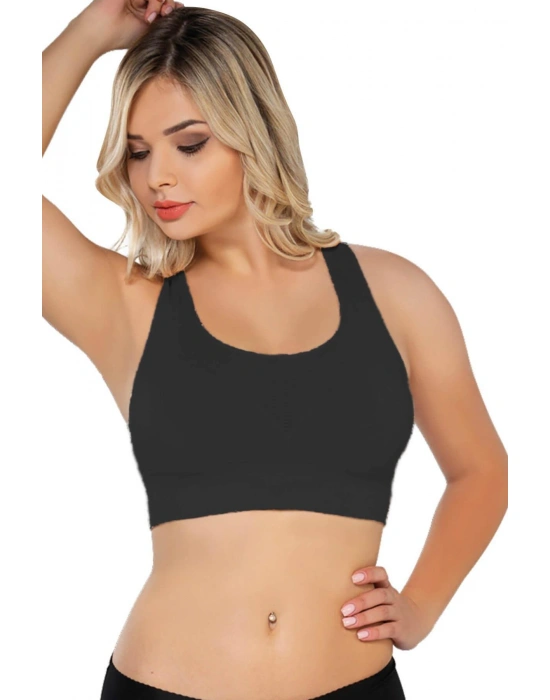 SİYAH MI Emay 4027 Seamless Tül Pedli Toparlayıcı Büstiyer