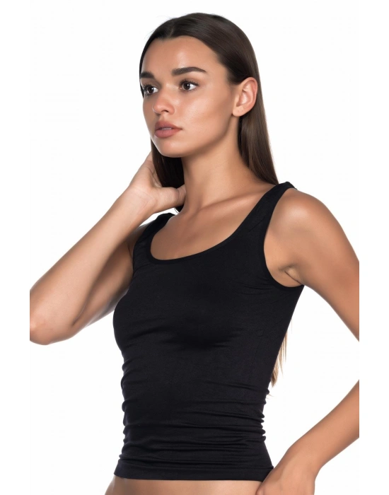 SİYAH MI Emay 5002 Soft Kalın Askılı Uzun Atlet