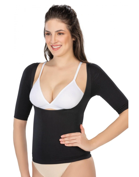 SİYAH MI Emay 5014 Göğsü Açık Yarım Kollu Korse