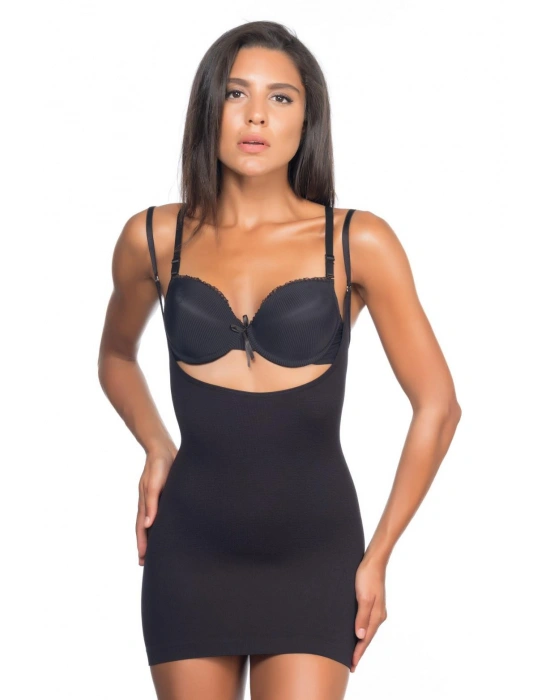 SİYAH MI Emay 5043 Göğsü Açık Masajlı Korse
