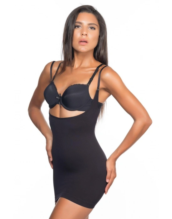 SİYAH MI Emay 5043 Göğsü Açık Masajlı Korse