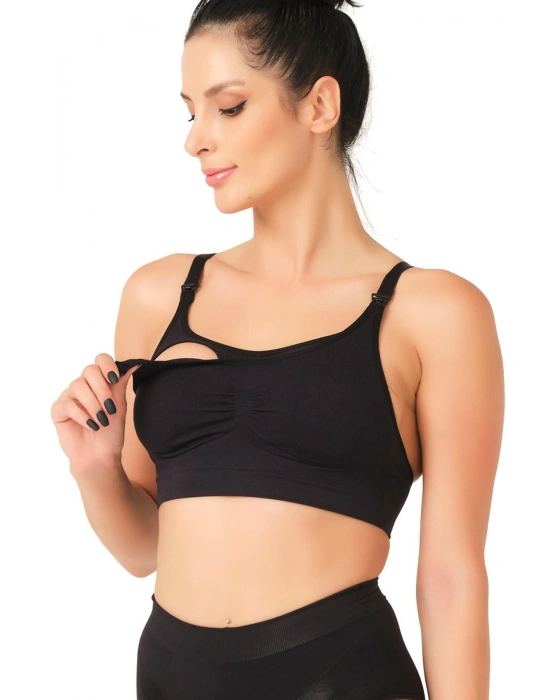 SİYAH MI Emay 5320 Agraflı Emzirme Sütyen