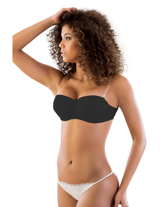 SİYAH MI Emay 702 Şeffaf Askılı Push-Up Sütyen