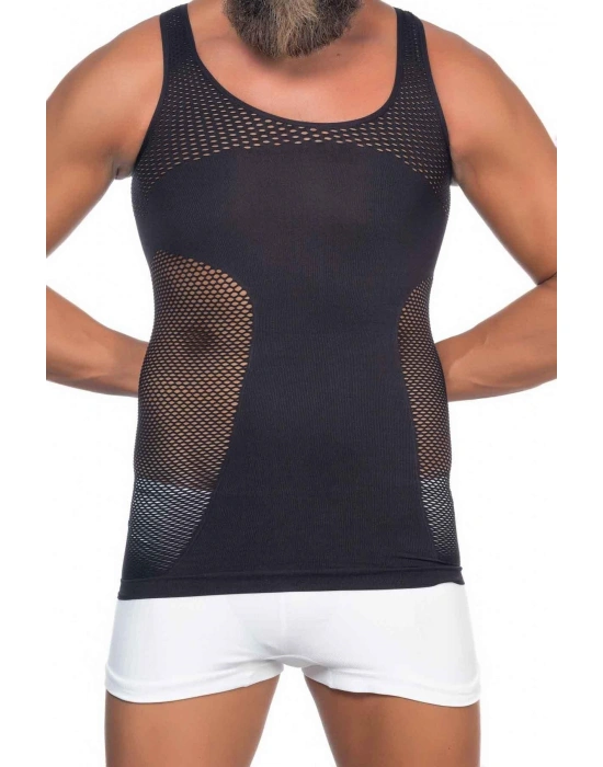 SİYAH MI Emay E1006 Fileli Erkek Korse Atlet