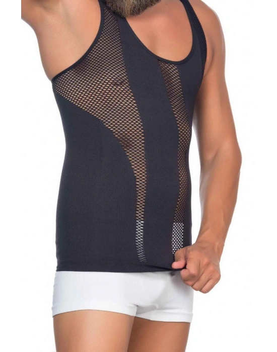 SİYAH MI Emay E1009 Fileli Erkek Korse Atlet