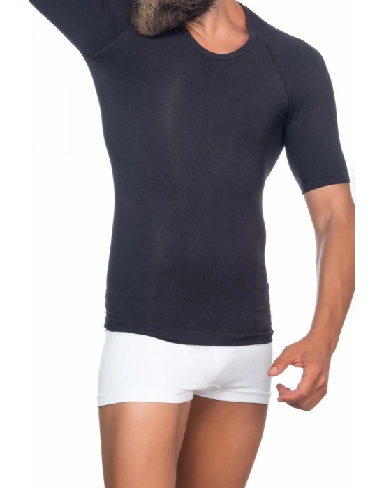 SİYAH MI Emay E1010 Yarım Kol Erkek Korse Atlet