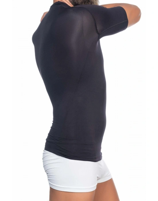 SİYAH MI Emay E1010 Yarım Kol Erkek Korse Atlet