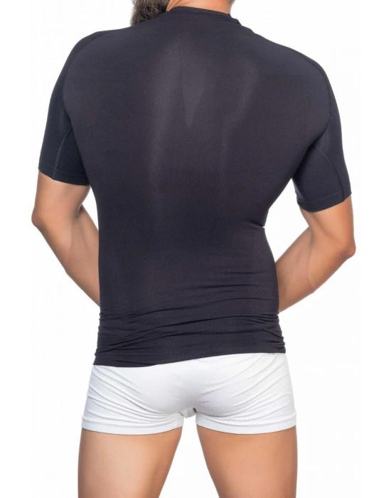 SİYAH MI Emay E1010 Yarım Kol Erkek Korse Atlet