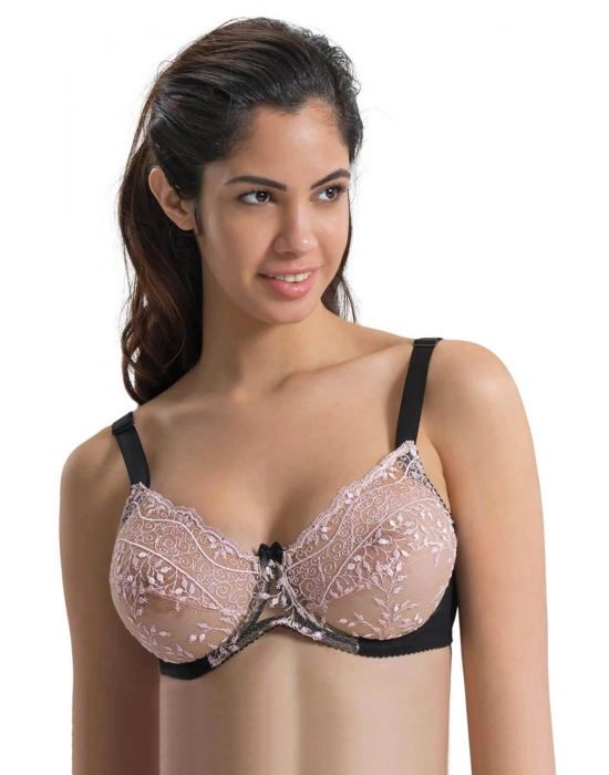 SİYAH-PEMBE MI Emay 148 D Balenli Toparlayıcı Sütyen