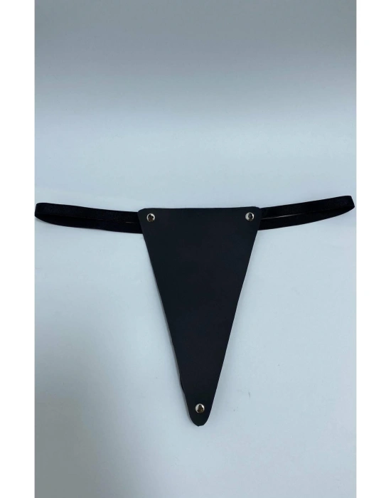 Suni Yumuşak Deri Harness Fantezi Sexi Tanga Külot  81077