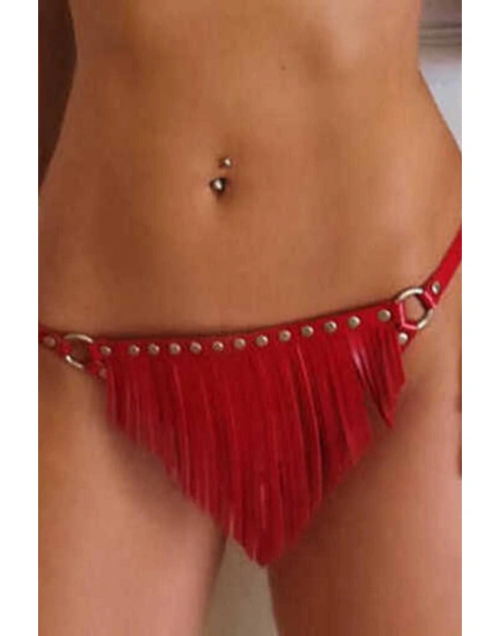 Suni Yumuşak Deri Harness Fantezi Tanga Külot  81031