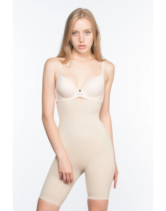 TEN MI Emay 2074 Yüksek Bel Desenli Double Uzun Paça Korse