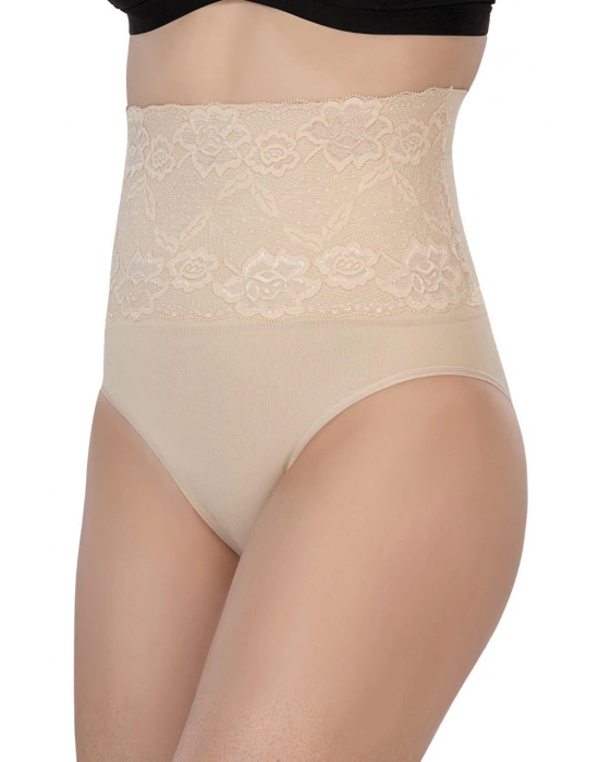 TEN MI Emay 2090 Önü Dantelli Yüksek Bel Slip Korse