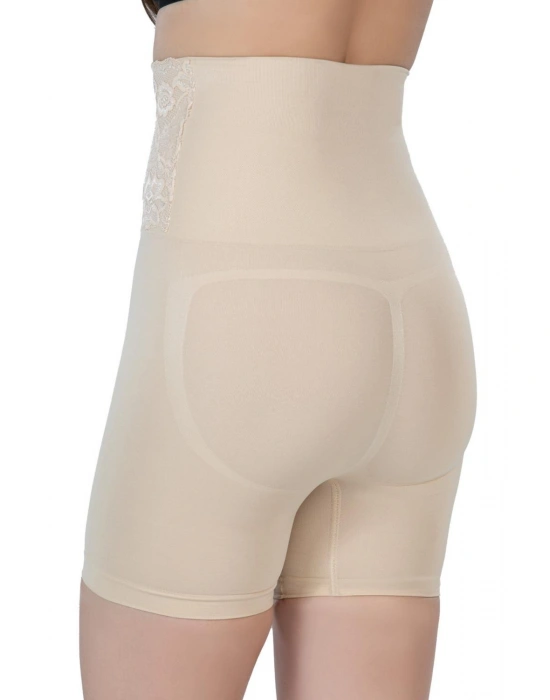 TEN MI Emay 2091 Önü Dantelli Yüksek Bel Boxer Korse