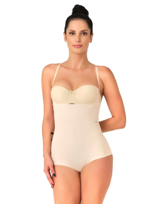 TEN MI Emay 2723 Lazer Kesim Göğsü Açık Slip Korse