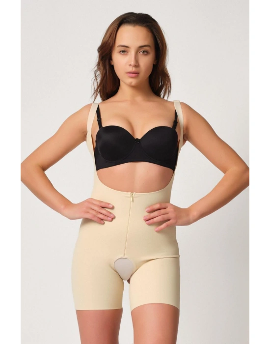 TEN MI Emay 2834 Göğsü Açık Ferumalı Tül Popo Boy Lazer Korse