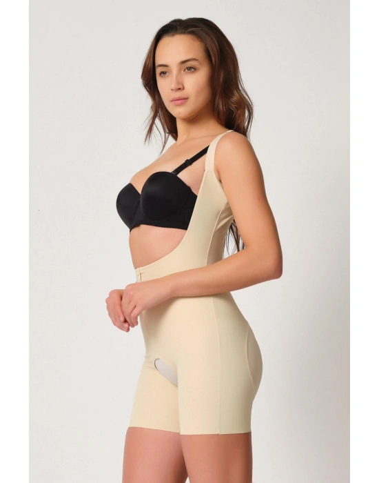 TEN MI Emay 2834 Göğsü Açık Ferumalı Tül Popo Boy Lazer Korse