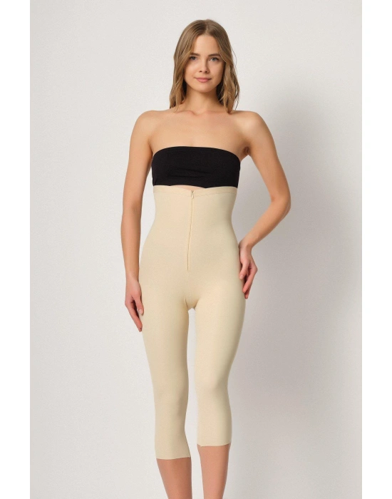 TEN MI Emay 2868 Fermuarlı Kapri Tayt Lazer Korse