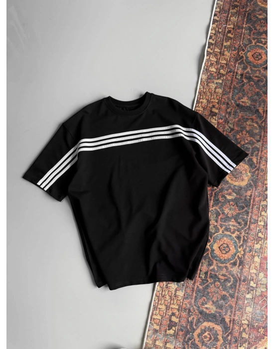 Ön Şerit Detay Unisex Tshirt