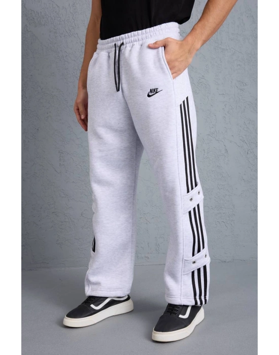 Şerit Detay Şardonlu Unisex Eşofman GRİ