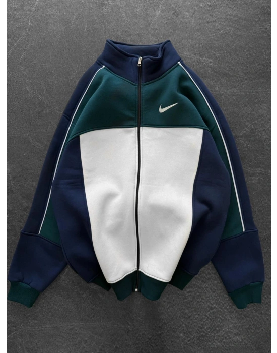 Parçalı Unisex Şardonlu Hırka