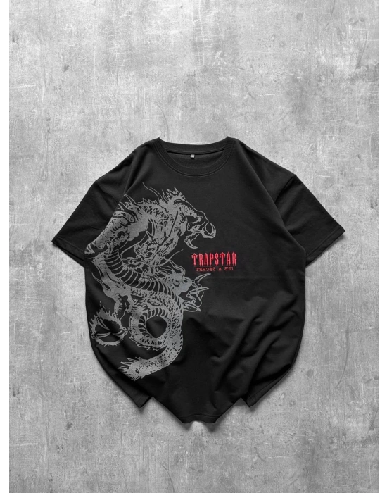 Trap Oversize Unisex Tshirt Siyah