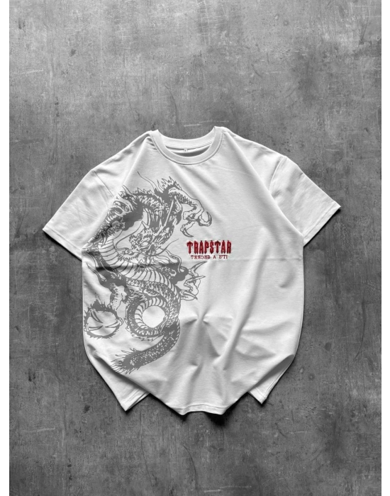 Trap Oversize Unisex Tshirt Beyaz