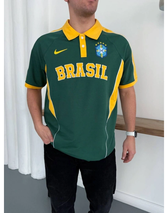 BRZ Polo Yaka Unisex Tshirt Yeşil