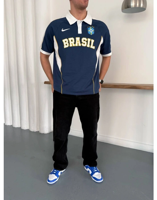 BRZ Polo Yaka Unisex Tshirt Lacivert