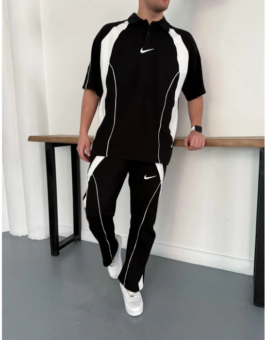 Nakış Detay Unisex Eşofman Takımı Siyah