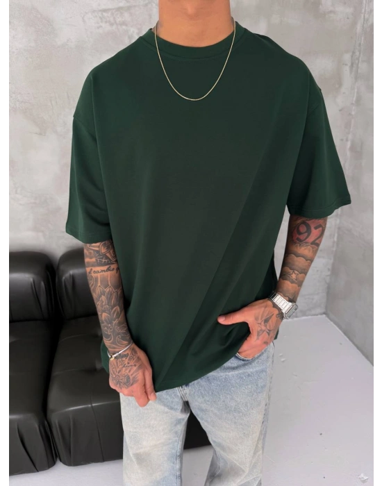 Basic Oversize Unisex Tshirt Yeşil