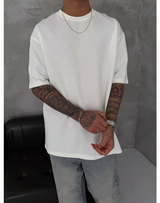 Basic Oversize Unisex Tshirt Beyazz