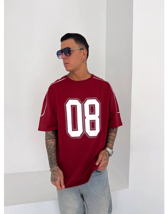 08 Oversize Unisex Tshirt Kırmızı