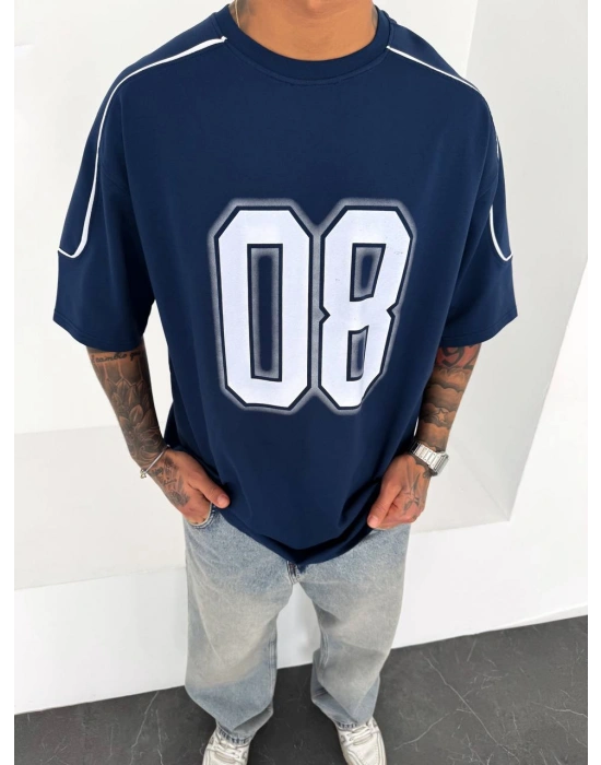 08 Oversize Unisex Tshirt Lacivert