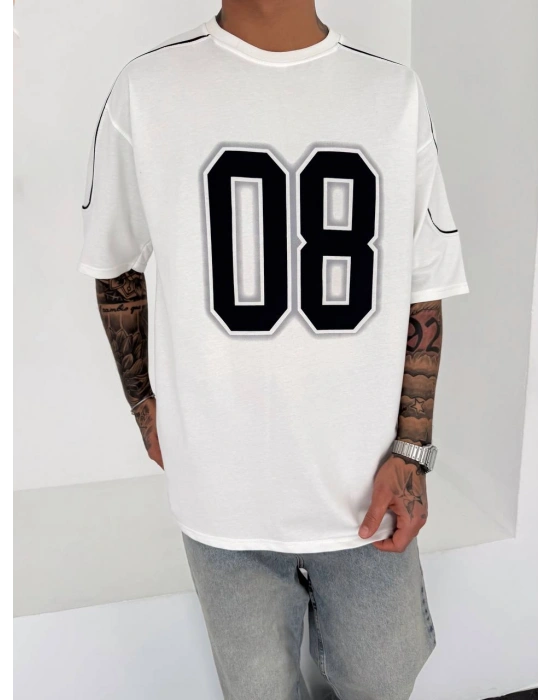 08 Oversize Unisex Tshirt Beyaz