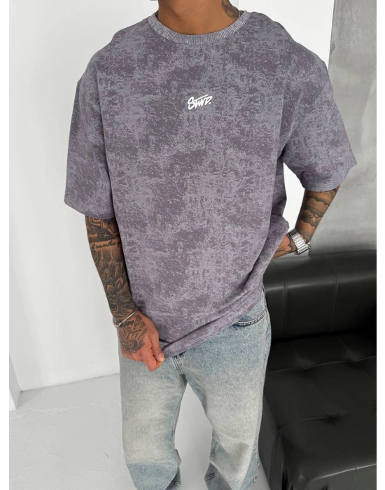 SW Yıkamalı Oversize Unisex Tshirt Gri