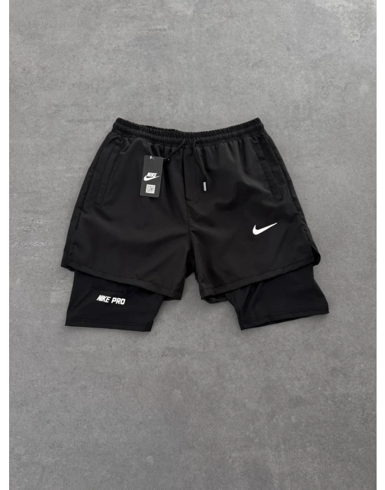 Spor Taytlı Şort Siyah