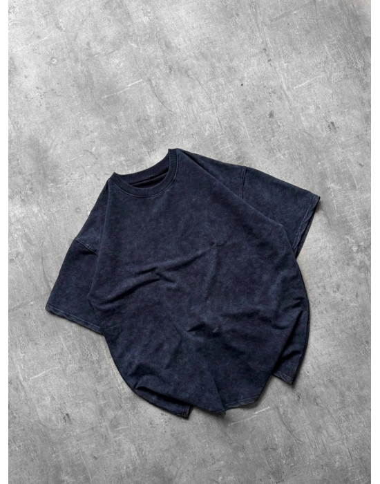 Basic Yıkamalı Oversize Tshirt Gri