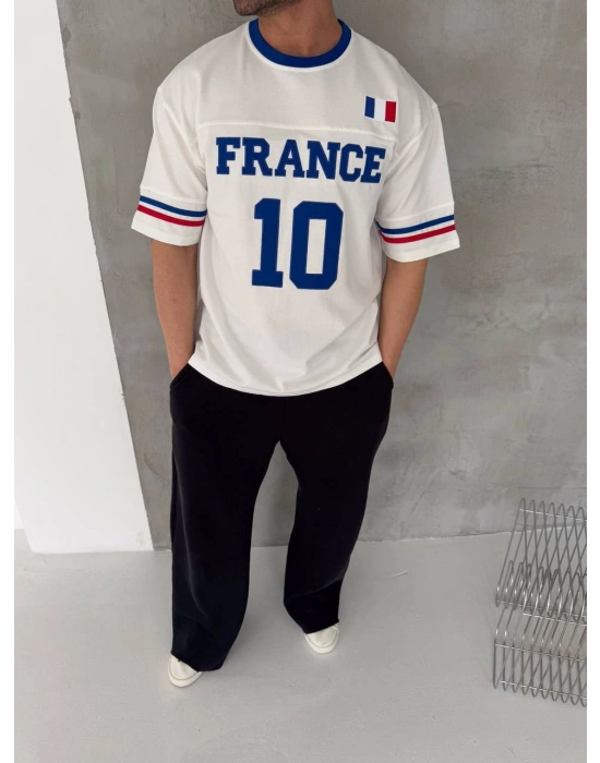 FRN Oversize Nakış Tshirt Beyaz