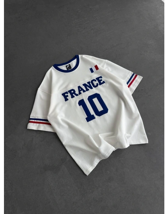 FRN Oversize Nakış Tshirt Beyaz
