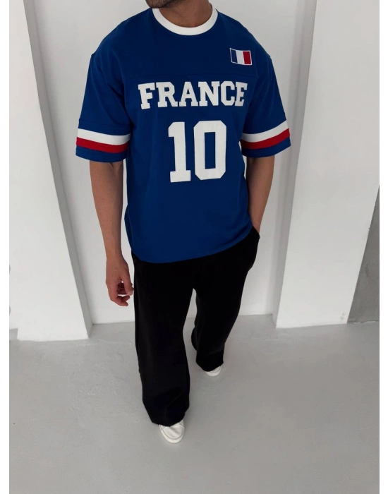 FRN Oversize Nakış Tshirt Lacivert