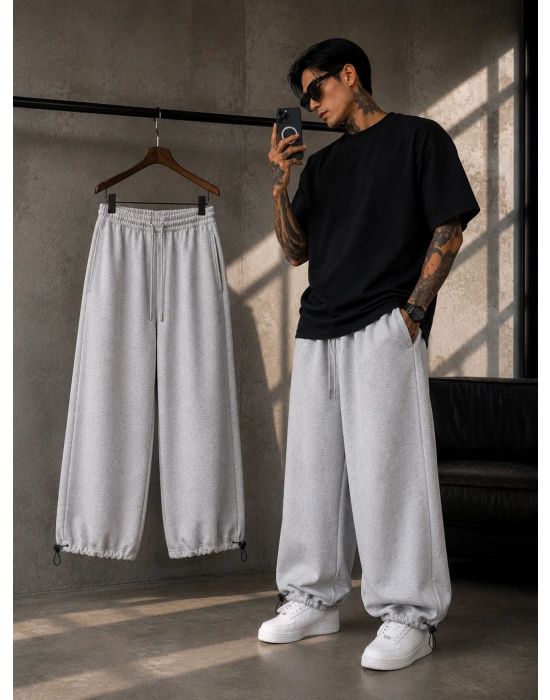 PAÇA AYARLANABİLİR BASİC BAGGY EŞOFMAN GRİ
