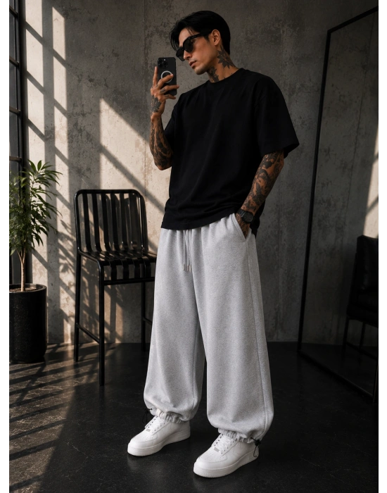 PAÇA AYARLANABİLİR BASİC BAGGY EŞOFMAN GRİ